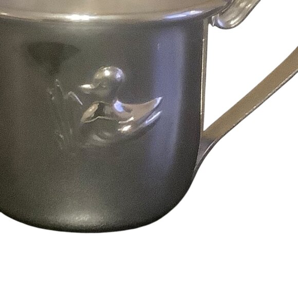 Vtg Silver Plated Baby Cup Mug With Duck Design 2.5” - Picture 2 of 6